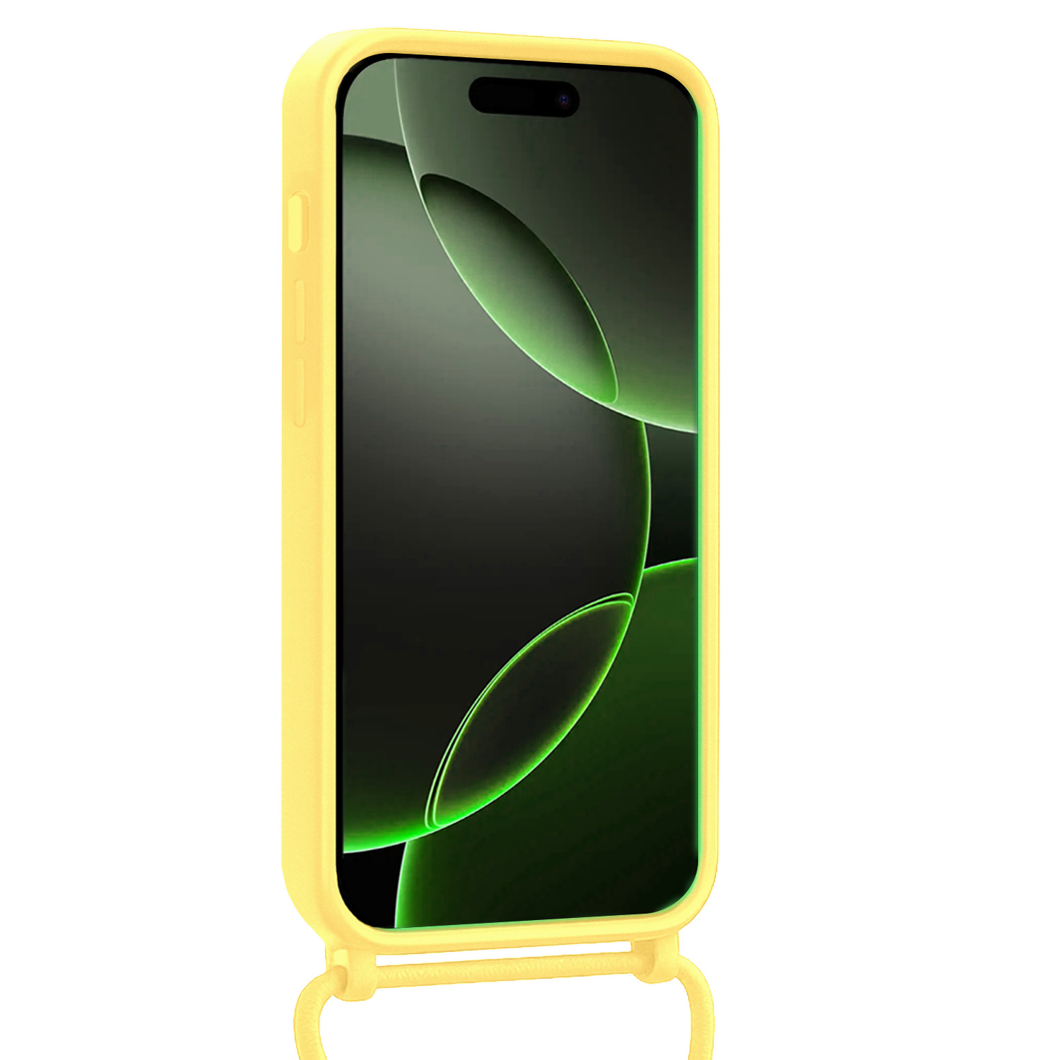 BASEY. BASEY. iPhone 16 Pro Max Hoesje Pashouder met Koord - Geel - 2 PACK