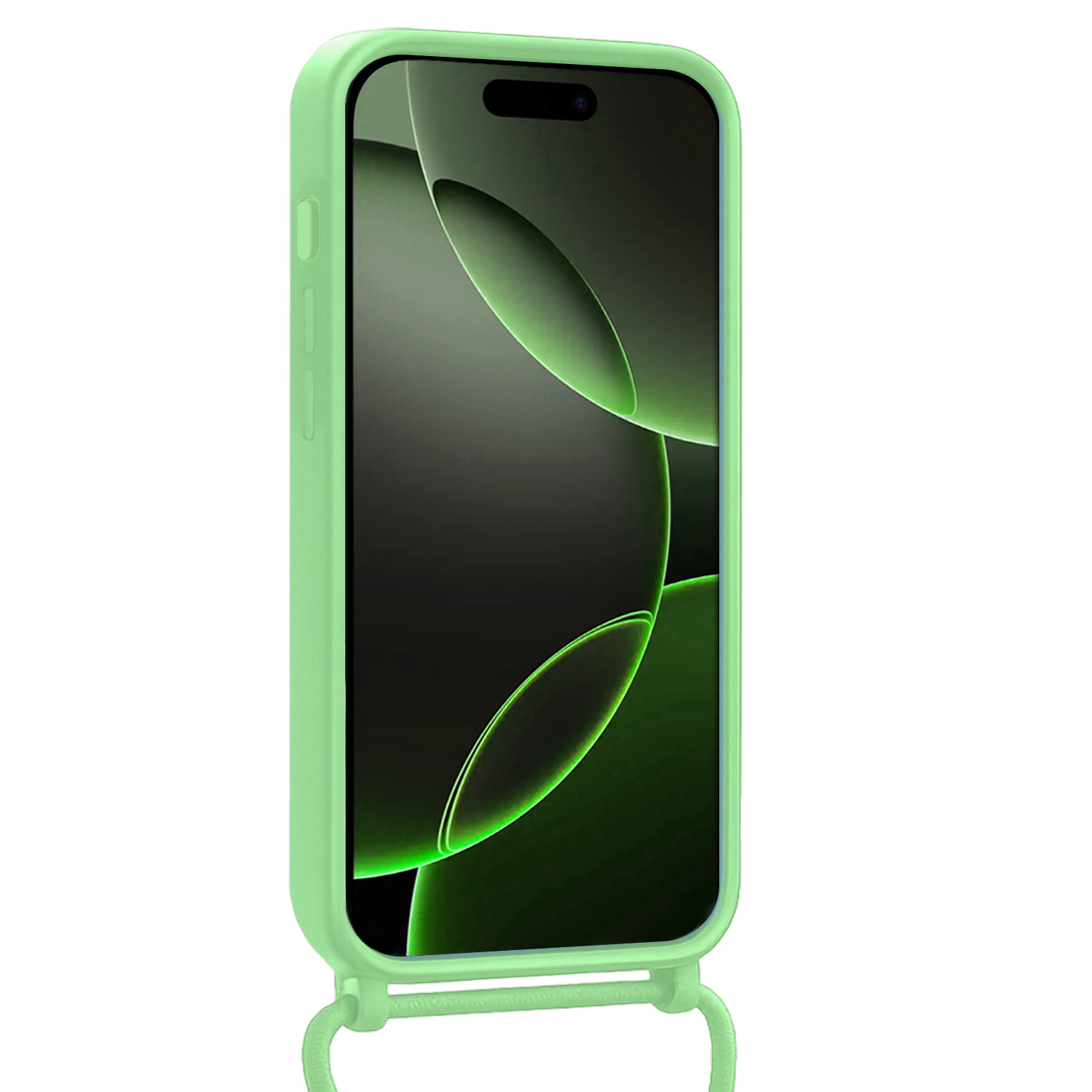 BASEY. BASEY. iPhone 16 Pro Max Hoesje Pashouder met Koord - Groen