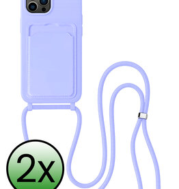 BASEY. BASEY. iPhone 16 Pro Max Hoesje Pashouder met Koord - Lila - 2 PACK
