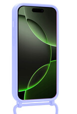 BASEY. BASEY. iPhone 16 Pro Max Hoesje Pashouder met Koord Met 2x Screenprotector - Lila