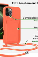 BASEY. BASEY. iPhone 16 Pro Max Hoesje Pashouder met Koord - Papaya