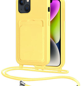 NoXx NoXx iPhone 13 Hoesje Pashouder met Koord - Geel