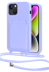 NoXx NoXx iPhone 13 Hoesje Pashouder met Koord - Lila