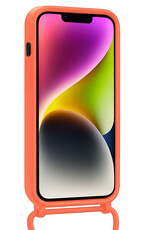 NoXx NoXx iPhone 13 Hoesje Pashouder met Koord - Papaya - 2 PACK