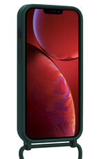 NoXx NoXx iPhone 13 Pro Hoesje Pashouder met Koord Met Screenprotector - Donkergroen