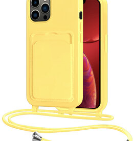 NoXx NoXx iPhone 13 Pro Hoesje Pashouder met Koord - Geel