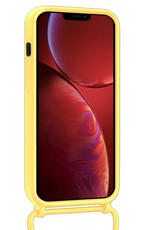 NoXx NoXx iPhone 13 Pro Hoesje Pashouder met Koord Met Screenprotector - Geel