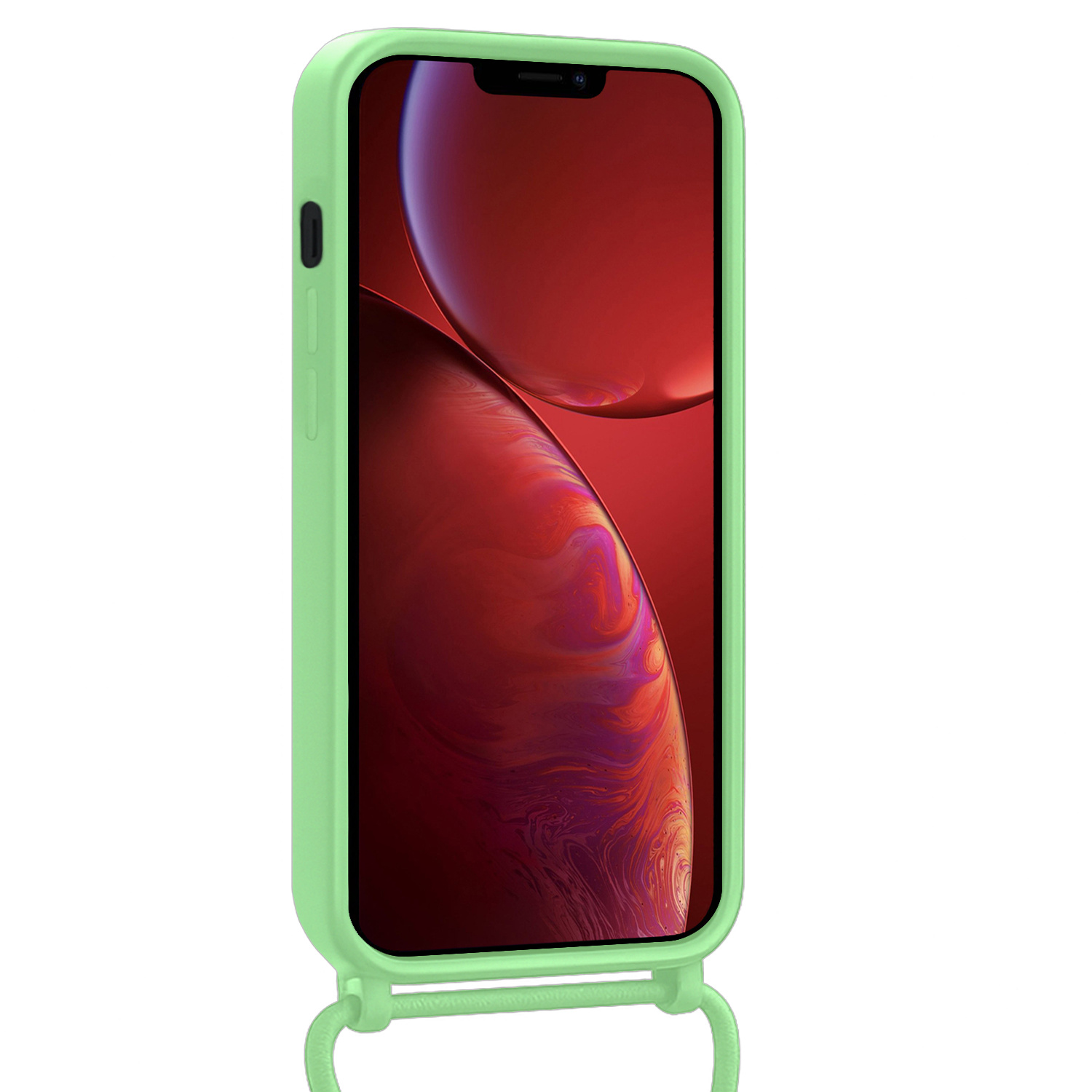 NoXx NoXx iPhone 13 Pro Hoesje Pashouder met Koord Met Screenprotector - Groen