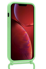 NoXx NoXx iPhone 13 Pro Hoesje Pashouder met Koord Met 2x Screenprotector - Groen