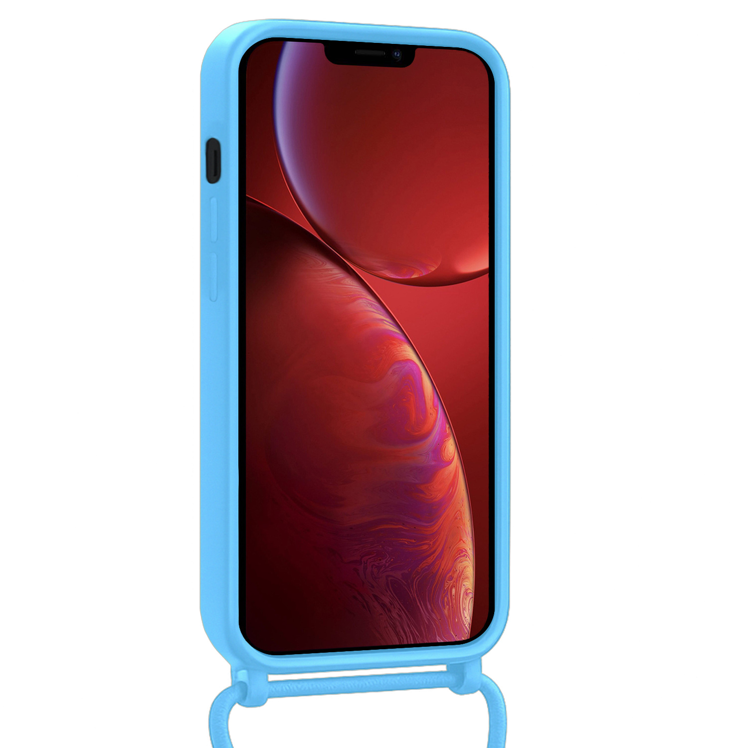 NoXx NoXx iPhone 13 Pro Hoesje Pashouder met Koord - Lichtblauw