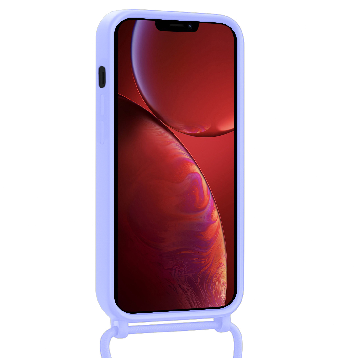 NoXx NoXx iPhone 13 Pro Hoesje Pashouder met Koord Met 2x Screenprotector - Lila