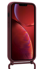NoXx NoXx iPhone 13 Pro Max Hoesje Pashouder met Koord Met 2x Screenprotector - Aubergine