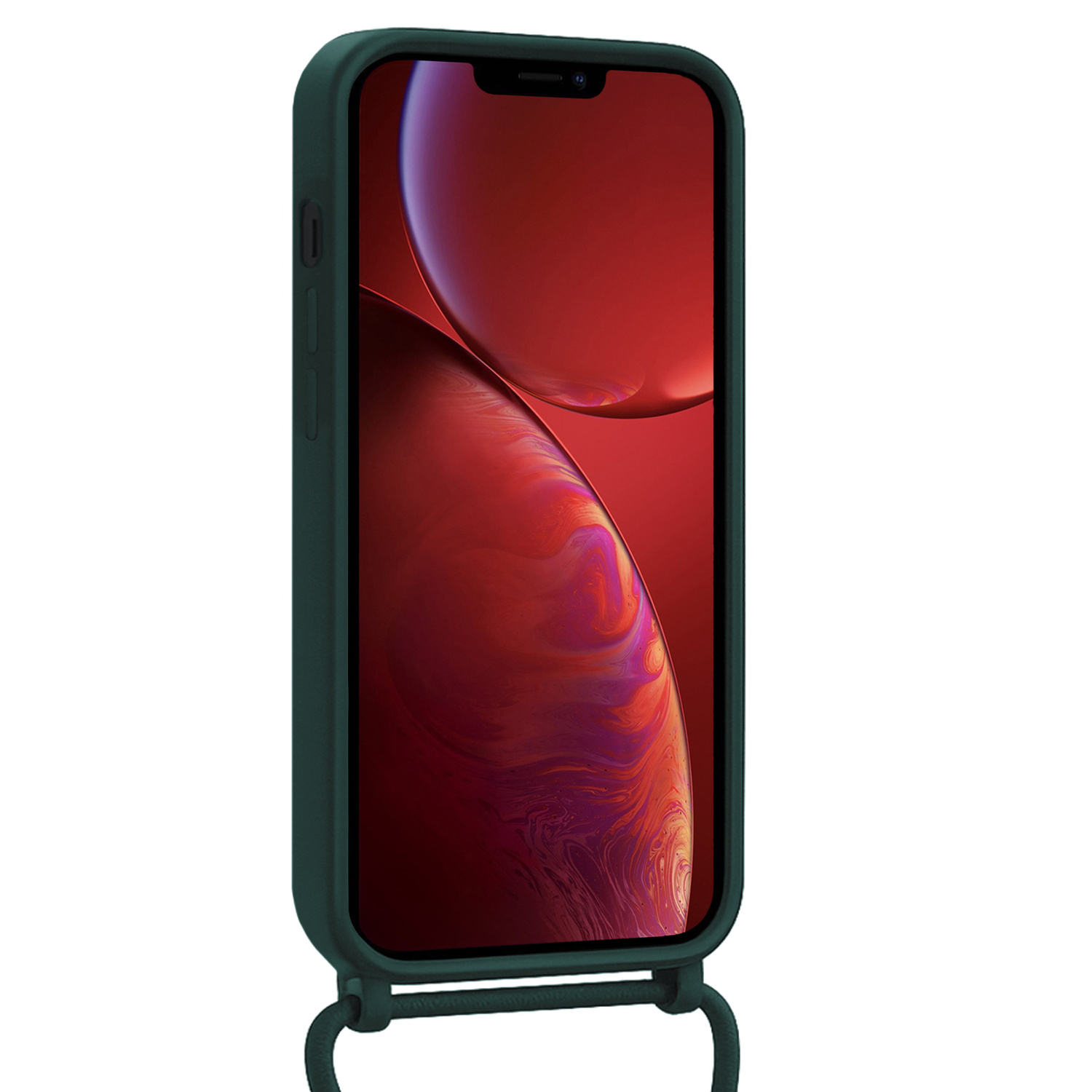 NoXx NoXx iPhone 13 Pro Max Hoesje Pashouder met Koord - Donkergroen