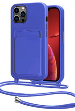 NoXx NoXx iPhone 13 Pro Max Hoesje Pashouder met Koord - Fel Blauw