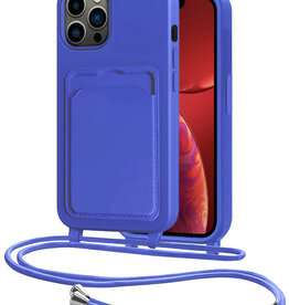 NoXx NoXx iPhone 13 Pro Max Hoesje Pashouder met Koord - Fel Blauw