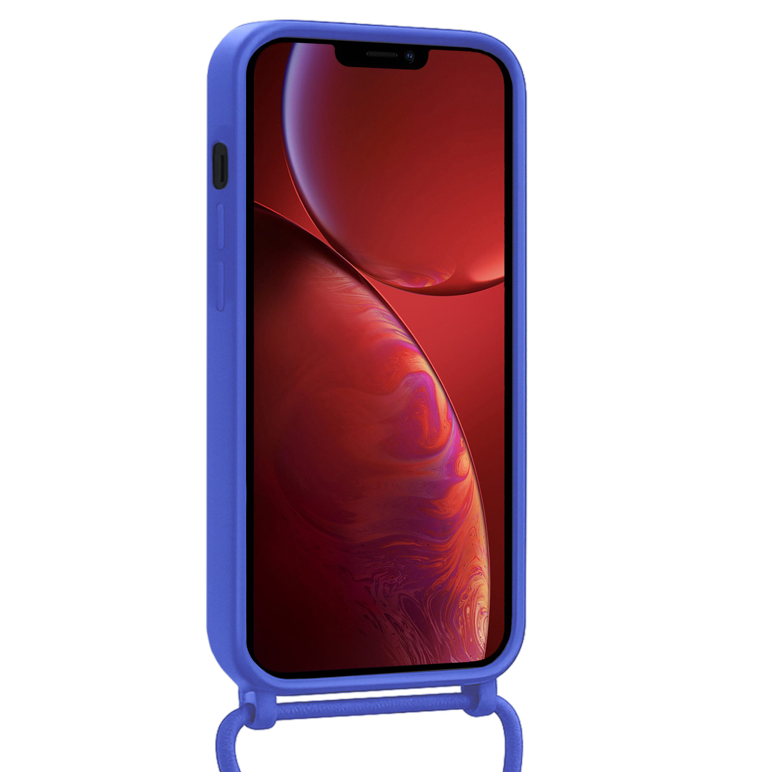 NoXx NoXx iPhone 13 Pro Max Hoesje Pashouder met Koord - Fel Blauw
