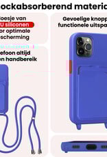 NoXx NoXx iPhone 13 Pro Max Hoesje Pashouder met Koord - Fel Blauw - 2 PACK