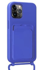 NoXx NoXx iPhone 13 Pro Max Hoesje Pashouder met Koord - Fel Blauw - 2 PACK