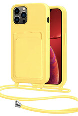 NoXx NoXx iPhone 13 Pro Max Hoesje Pashouder met Koord - Geel
