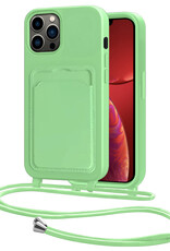 NoXx NoXx iPhone 13 Pro Max Hoesje Pashouder met Koord - Groen