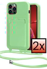 NoXx NoXx iPhone 13 Pro Max Hoesje Pashouder met Koord - Groen - 2 PACK