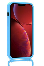 NoXx NoXx iPhone 13 Pro Max Hoesje Pashouder met Koord - Lichtblauw