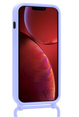 NoXx NoXx iPhone 13 Pro Max Hoesje Pashouder met Koord Met Screenprotector - Lila