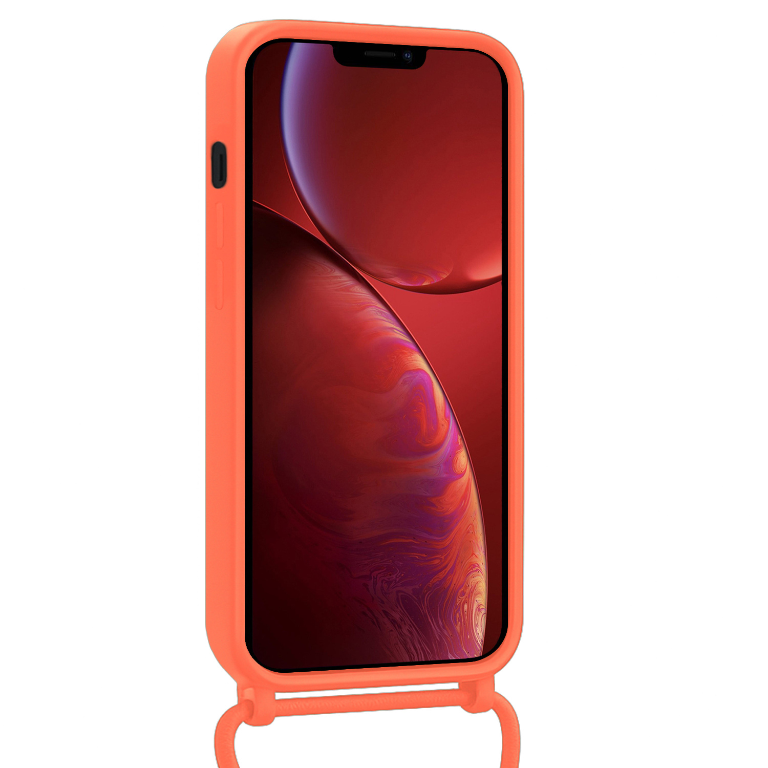 NoXx NoXx iPhone 13 Pro Max Hoesje Pashouder met Koord - Papaya