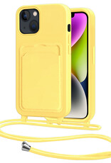 NoXx NoXx iPhone 14 Plus Hoesje Pashouder met Koord - Geel