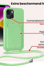 NoXx NoXx iPhone 14 Plus Hoesje Pashouder met Koord - Groen - 2 PACK