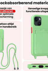 NoXx NoXx iPhone 14 Plus Hoesje Pashouder met Koord - Groen - 2 PACK