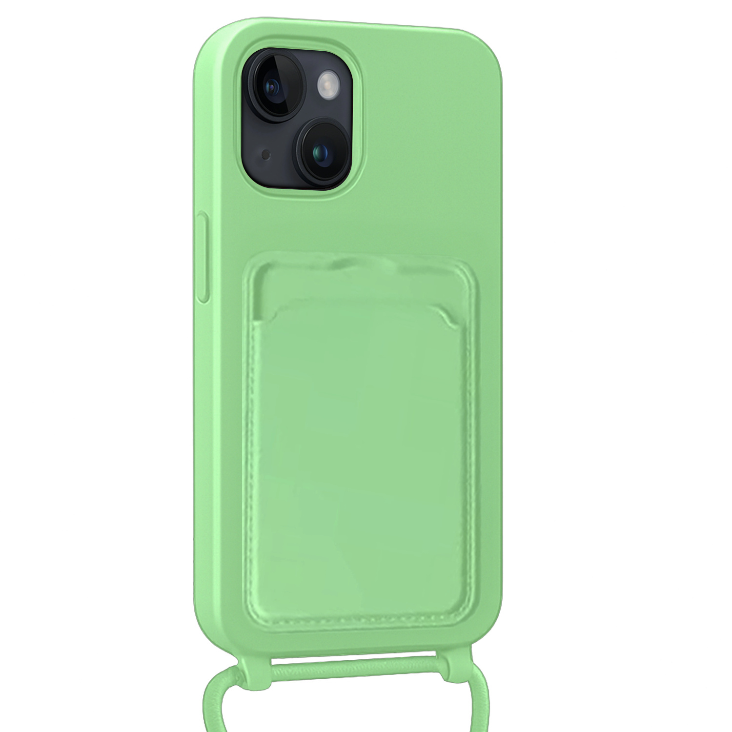 NoXx NoXx iPhone 14 Plus Hoesje Pashouder met Koord - Groen - 2 PACK