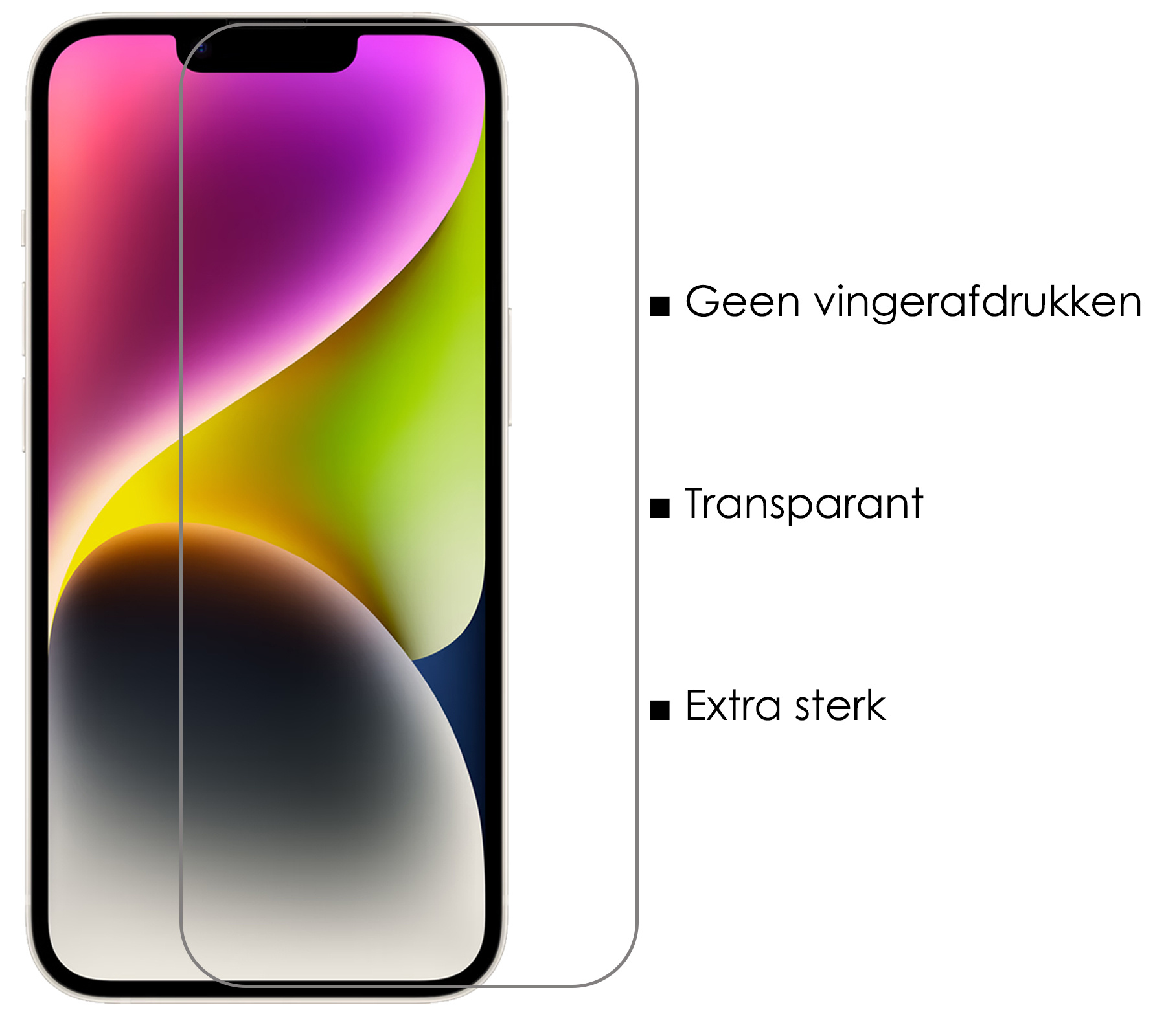 NoXx NoXx iPhone 14 Plus Hoesje Pashouder met Koord Met 2x Screenprotector - Lila
