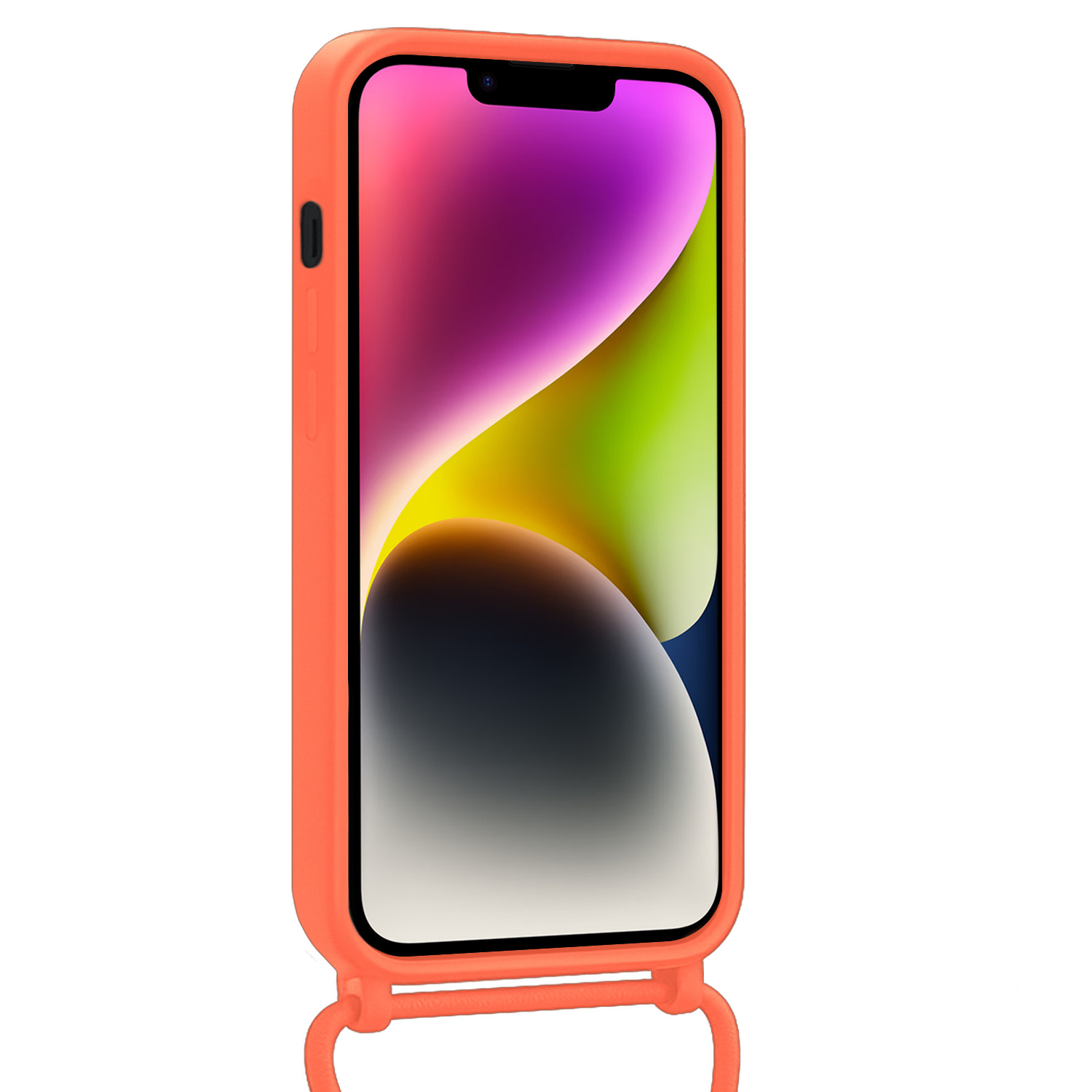 NoXx NoXx iPhone 14 Plus Hoesje Pashouder met Koord - Papaya - 2 PACK
