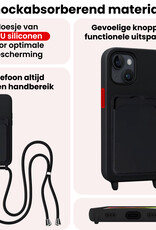 NoXx NoXx iPhone 14 Plus Hoesje Pashouder met Koord - Zwart - 2 PACK