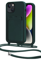 NoXx NoXx iPhone 14 Hoesje Pashouder met Koord - Donkergroen
