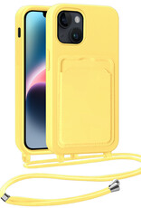 NoXx NoXx iPhone 14 Hoesje Pashouder met Koord - Geel - 2 PACK