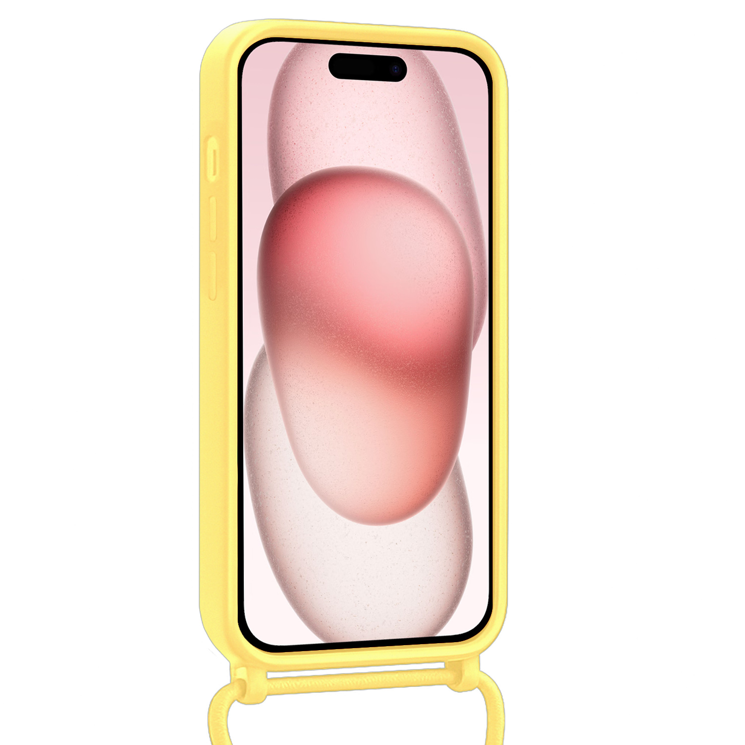 NoXx NoXx iPhone 14 Pro Hoesje Pashouder met Koord - Geel