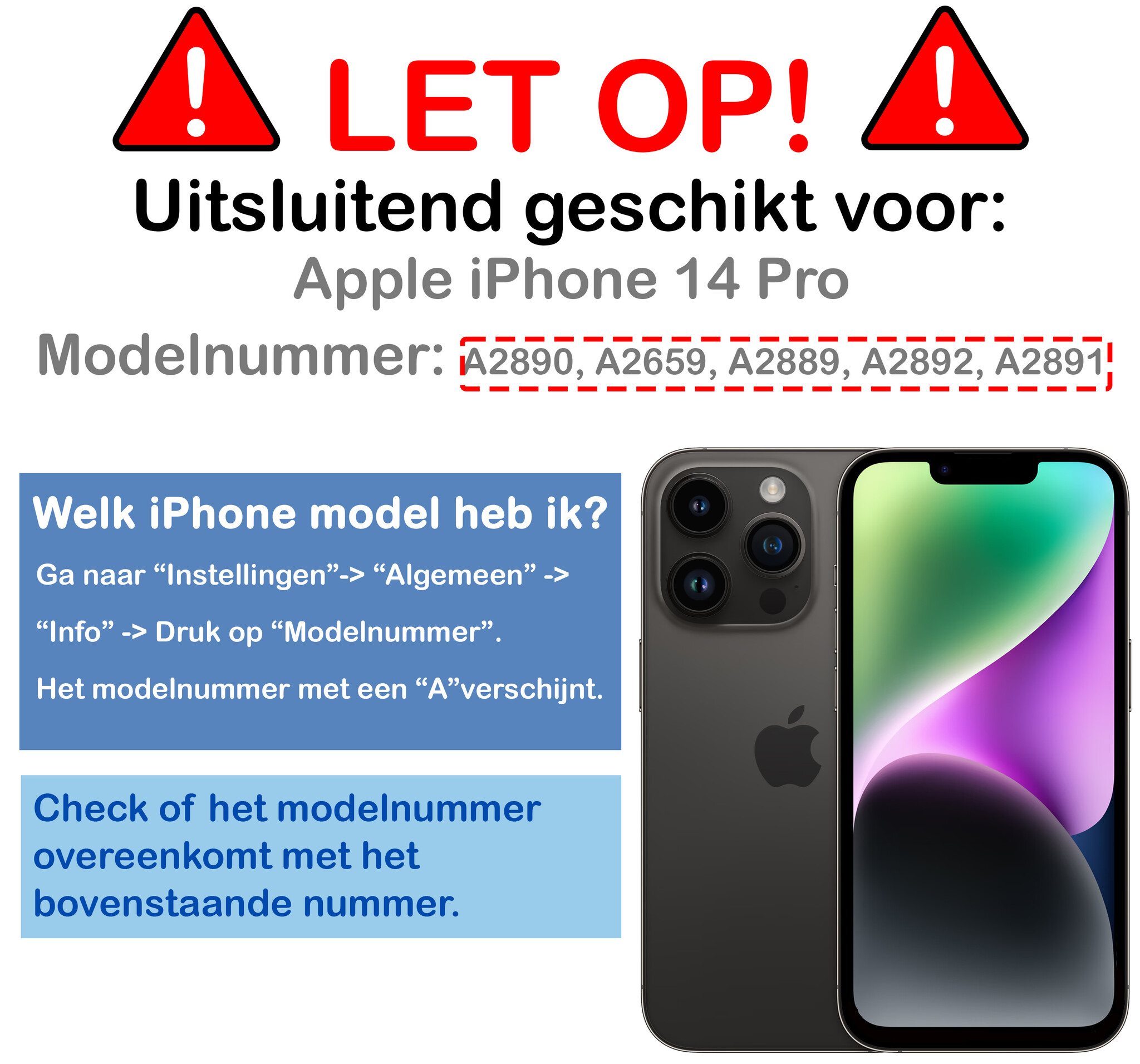NoXx NoXx iPhone 14 Pro Hoesje Pashouder met Koord Met Screenprotector - Groen