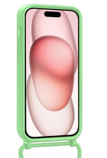 NoXx NoXx iPhone 14 Pro Hoesje Pashouder met Koord Met Screenprotector - Groen