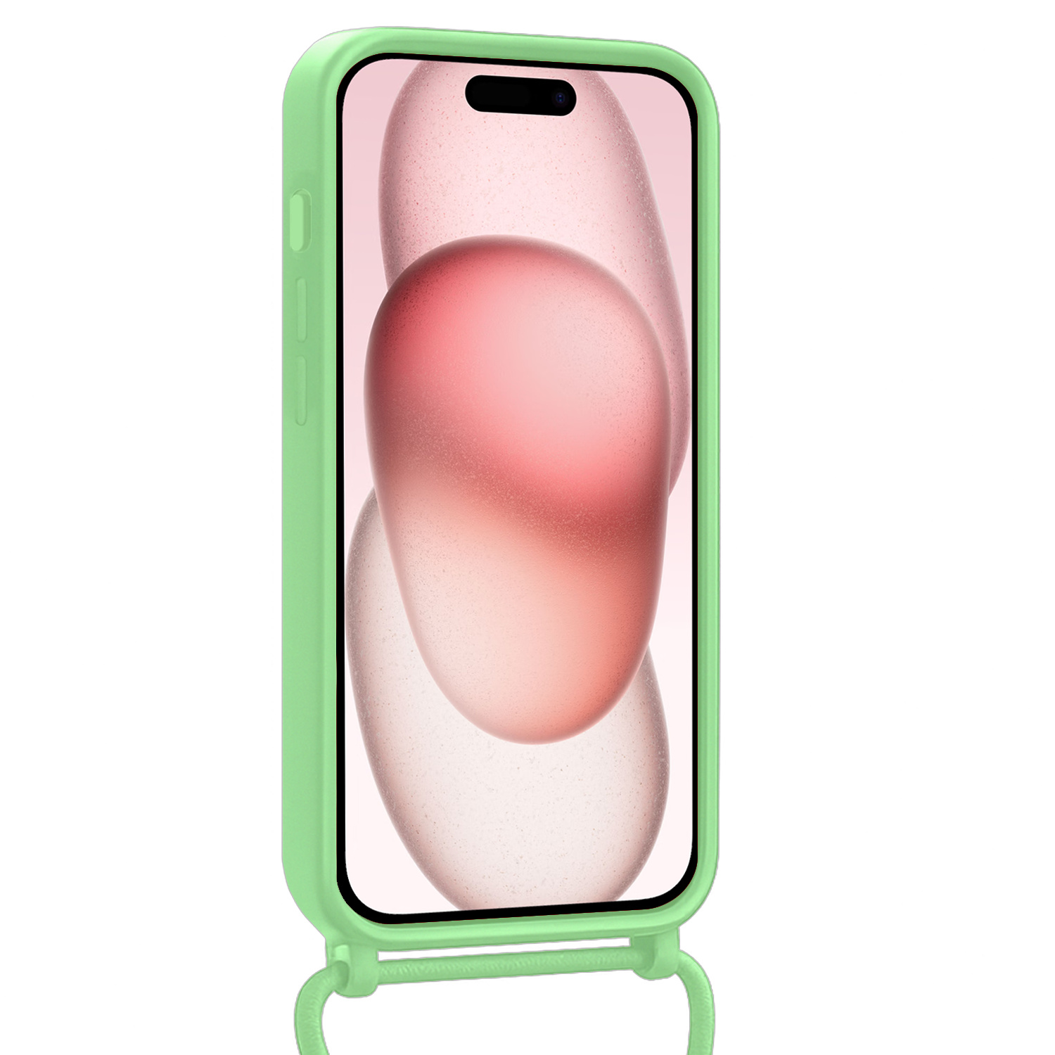 NoXx NoXx iPhone 14 Pro Hoesje Pashouder met Koord Met Screenprotector - Groen