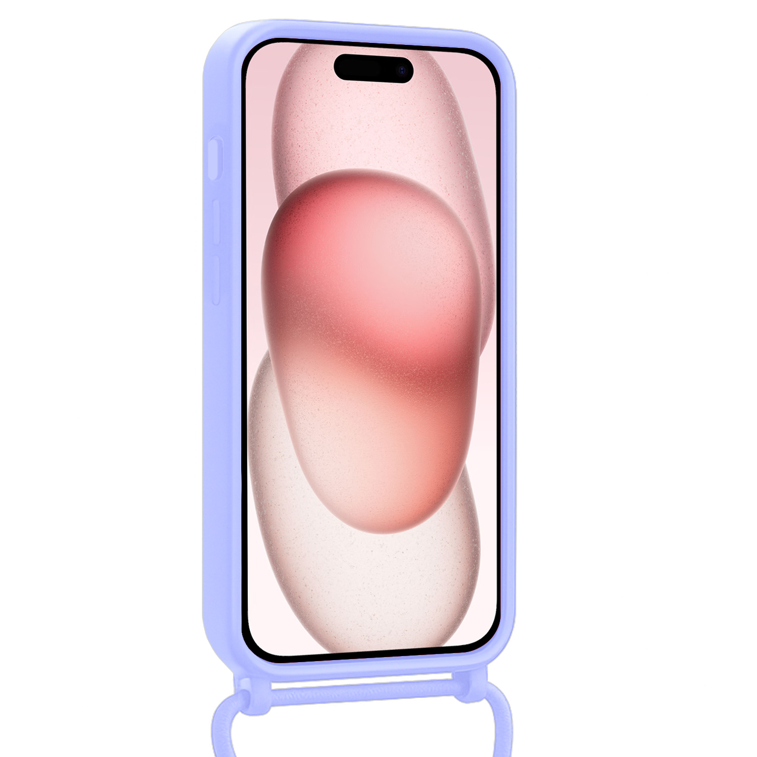 NoXx NoXx iPhone 14 Pro Hoesje Pashouder met Koord Met 2x Screenprotector - Lila