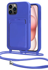 NoXx NoXx iPhone 14 Pro Max Hoesje Pashouder met Koord - Fel Blauw