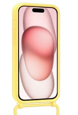 NoXx NoXx iPhone 14 Pro Max Hoesje Pashouder met Koord - Geel
