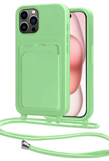NoXx NoXx iPhone 14 Pro Max Hoesje Pashouder met Koord - Groen