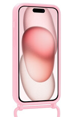 NoXx NoXx iPhone 14 Pro Max Hoesje Pashouder met Koord Met 2x Screenprotector - Lichtroze