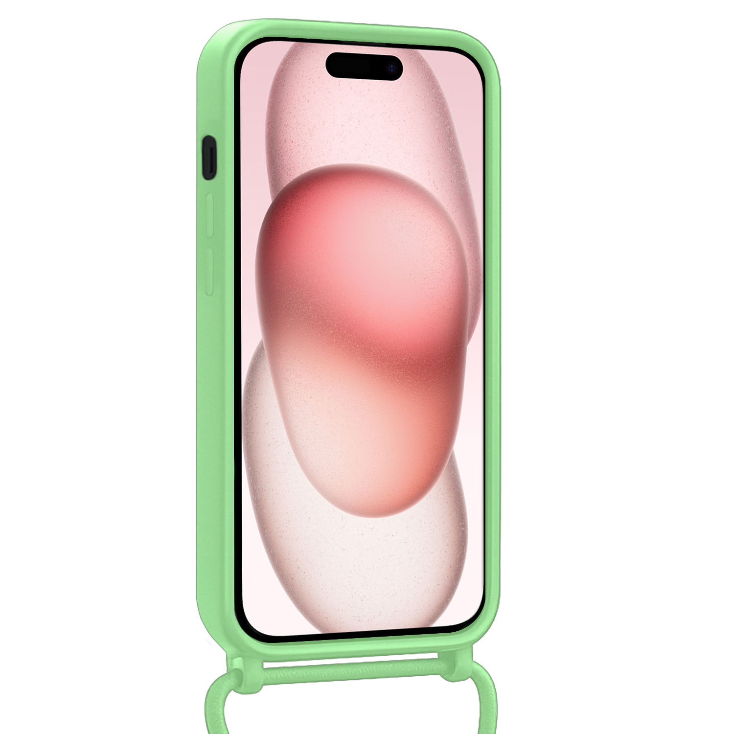NoXx NoXx iPhone 15 Plus Hoesje Pashouder met Koord - Groen