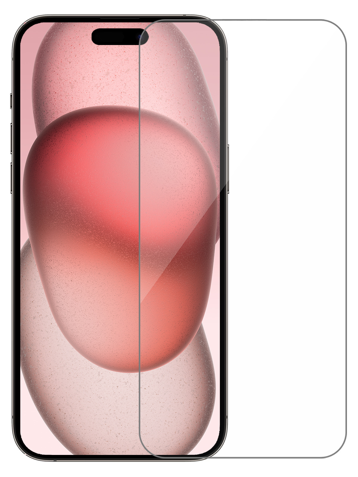 NoXx NoXx iPhone 15 Plus Hoesje Pashouder met Koord Met Screenprotector - Papaya