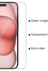 NoXx NoXx iPhone 15 Hoesje Pashouder met Koord Met Screenprotector - Donkergroen