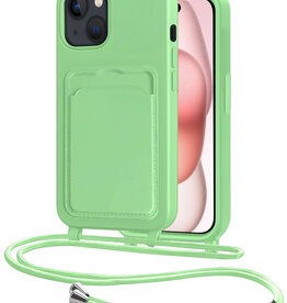 NoXx NoXx iPhone 15 Hoesje Pashouder met Koord - Groen